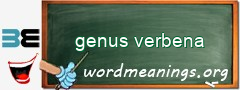 WordMeaning blackboard for genus verbena